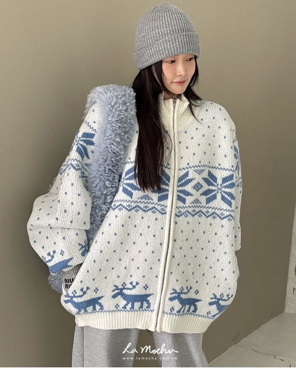 (限量商品)羊毛圖騰立領外套